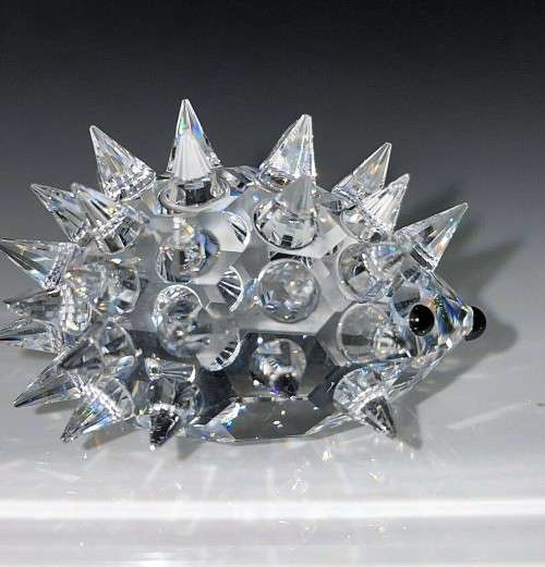 SWAROVSKI SILVER CRYSTAL ANIMAL - HEDGEHOG  OVAL MEDIUM NO WHISKERS #