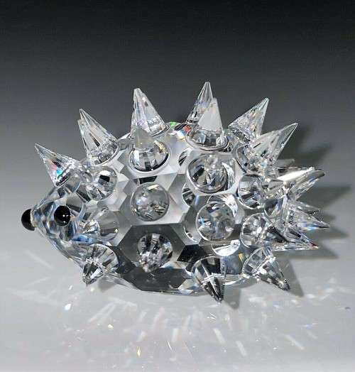 SWAROVSKI SILVER CRYSTAL ANIMAL - HEDGEHOG  OVAL MEDIUM NO WHISKERS #