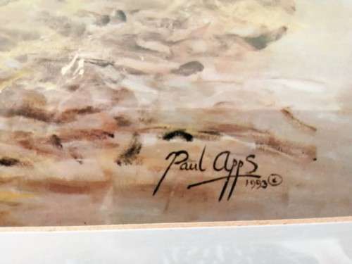 Paul Apps Print resting pigs 1993 framed #