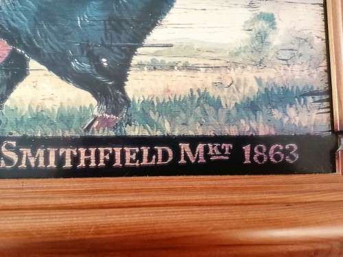 Large Sow / Pig Print on Board Prize Sow 1863 #