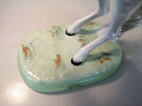BESWICK VERY RARE `HUNTSMAN` REARING ON A RARE ( WHITE HORSE)