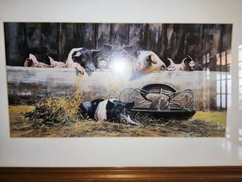 Paul Apps Print Resting Pigs 1993 Framed