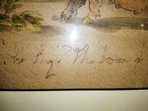 Antique Watercolour of Large Pig pre c1900 #