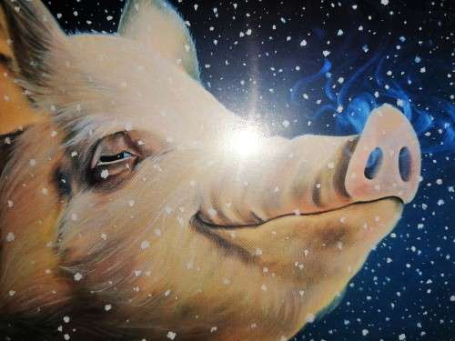 Stunning Pig under Moonlight LTD Print #