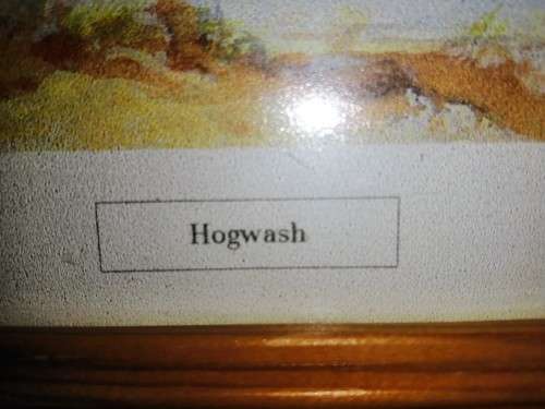 Pig and piglets John hayson print ` Hogwash ` framed #