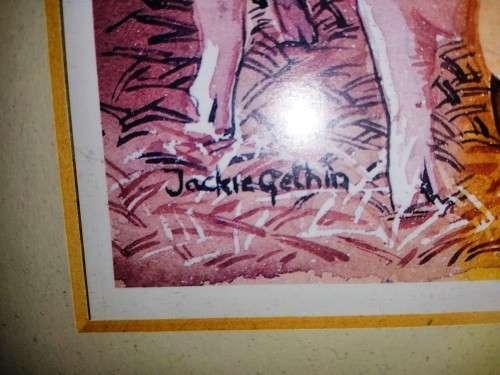 Pig Picture By Jackie Gethin Framed #