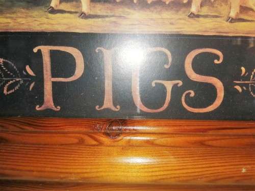 Fat Pig Print in wooden frame #