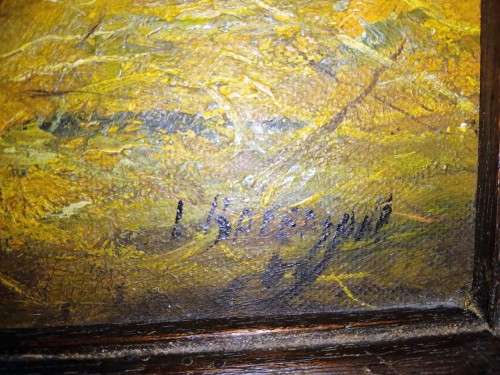 Very Old Antique Oil Painting of a fat pig #