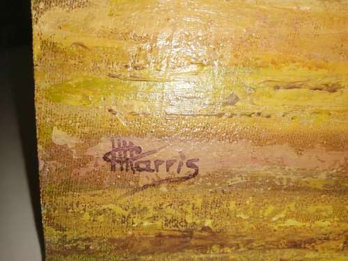 Oil On Board C harris U.K Boy with Geese