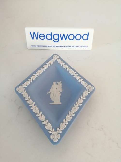 Vintage Wedgwood Jasper Blue Diamond Dish  #
