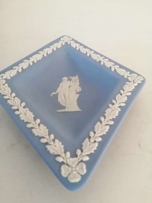 Vintage Wedgwood Jasper Blue Diamond Dish  #