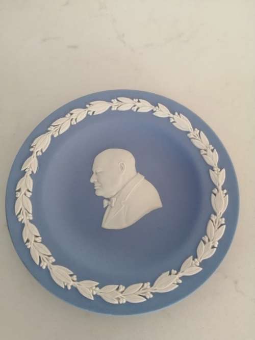 Vintage Wedgwood Jasper Blue Round Dish #