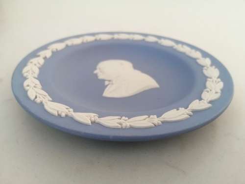 Vintage Wedgwood Jasper Blue Round Dish #