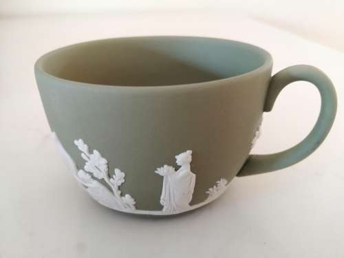 Vintage Wedgwood Jasper Sage Green Cup  #
