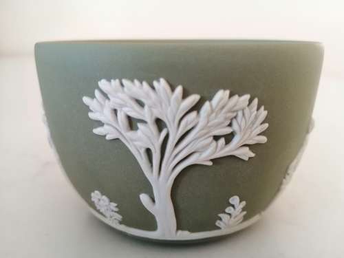 Vintage Wedgwood Jasper Sage Green Cup  #