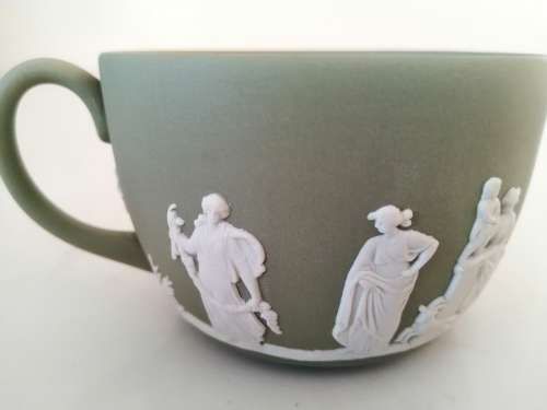 Vintage Wedgwood Jasper Sage Green Cup  #