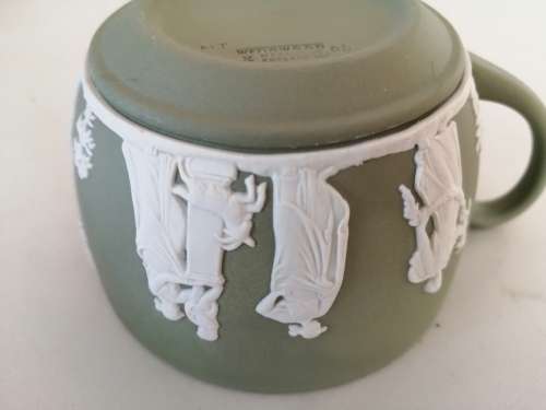 Vintage Wedgwood Jasper Sage Green Cup  #