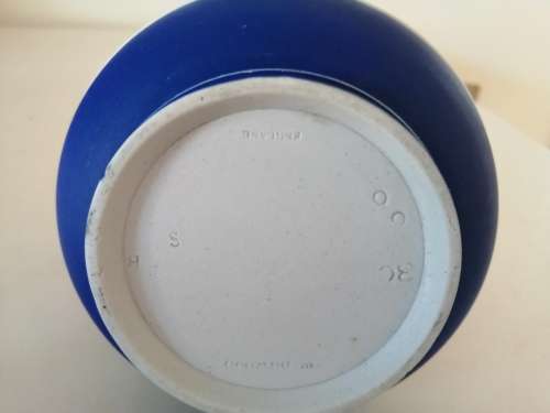 1920 Wedgwood Jasperware Dark Blue Neoclassical Fancy Latticew Pitcher Jug  #