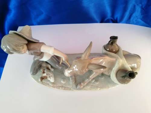 Lladro Figurine BOY WITH STUBBORN DONKEY AND DOG 5178 Retired