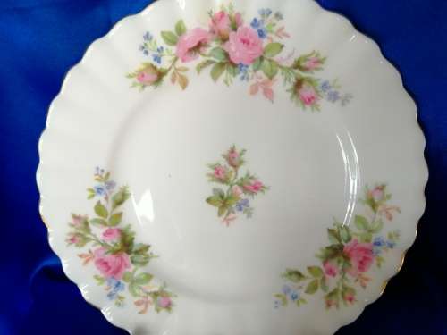 Royal Albert Moss Rose Cup Saucer Plate Trio Fine Bone England China