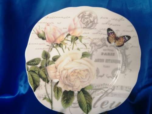 Italian Nostalgie Dore Papis Design Flower Plate