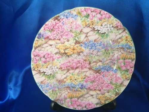 SHELLEY Rock Garden Side Plate Green Trim ENGLAND