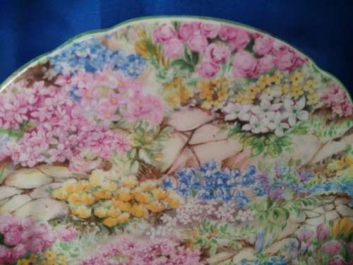 SHELLEY Rock Garden Side Plate Green Trim ENGLAND