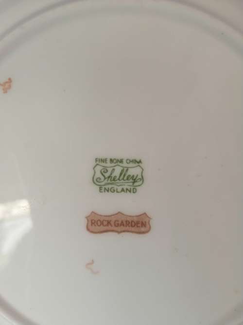 SHELLEY Rock Garden Side Plate Green Trim ENGLAND