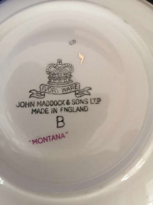 Vintage John Maddock and Son Ivory Wear Montana Cup Saucer and Side Plate Trio