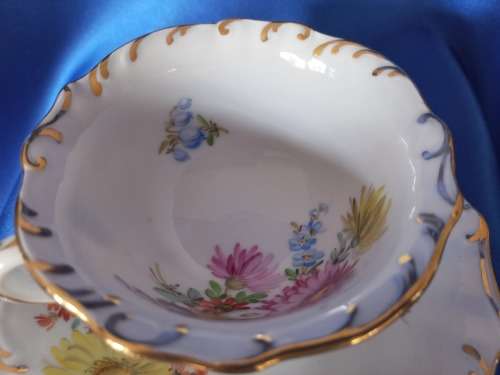 Antique Meissen Tea Cup Saucer Plate Carl Teichert Circa 1882-1929