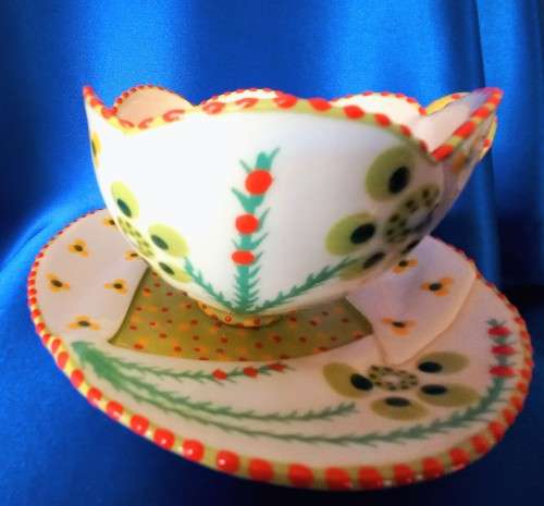 Stunning Hand Painted Cup and Saucer