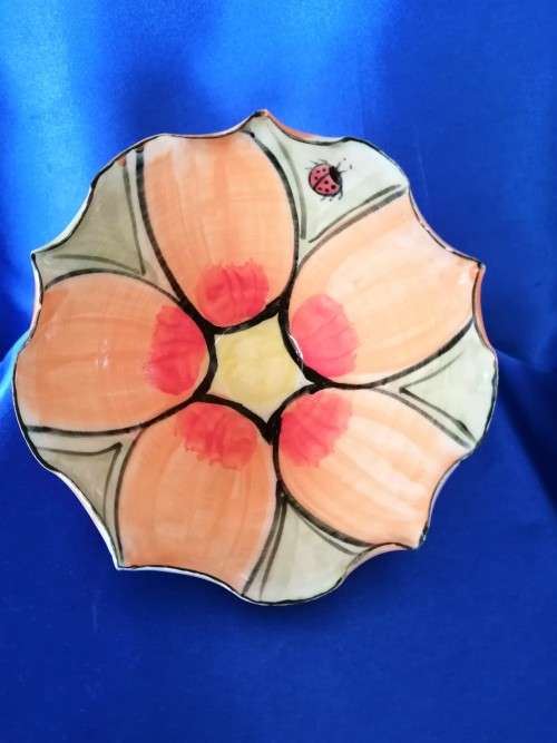 Stunning South African Hand Painted Flower Bowl #