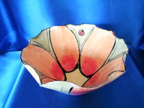 Stunning South African Hand Painted Flower Bowl #