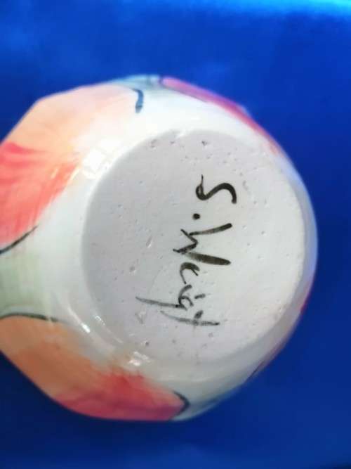 Stunning South African Hand Painted Flower Bowl #
