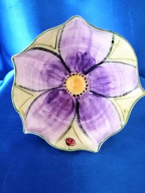 Stunning South African Hand Painted Flower Bowl #
