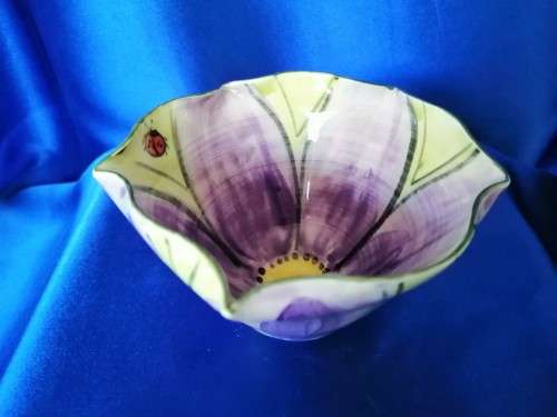 Stunning South African Hand Painted Flower Bowl #