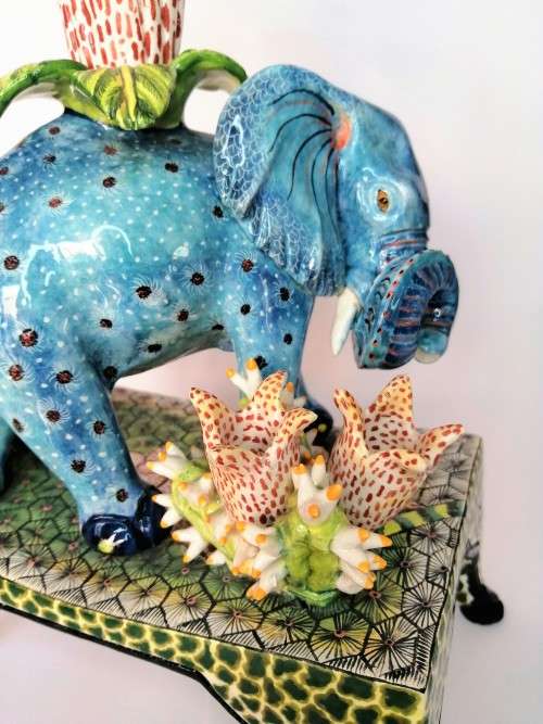 Ardmore Stunning Elephant Candle Holder Superb Detail (a) #