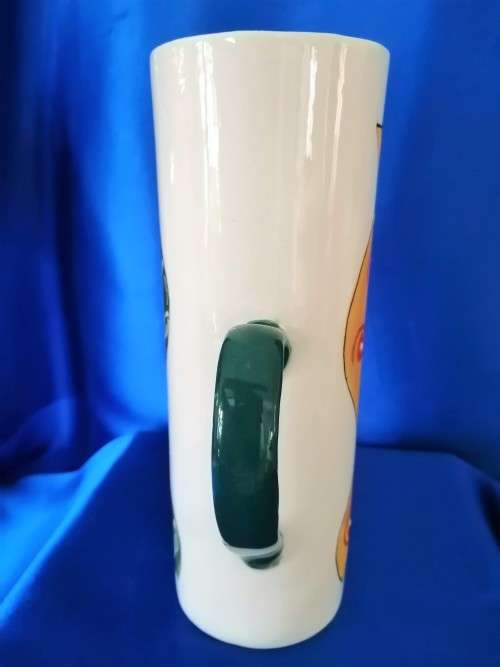 Hand painted Large Tall pottery Jug Lizards or geckos