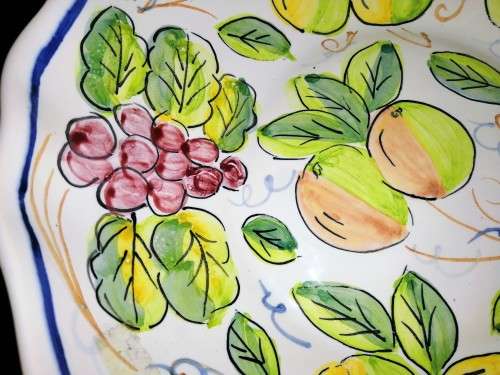 Hand Painted Dish by Mano Maiolica Ceramics