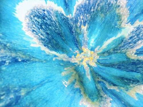 Vibrant Blues and Green Pottery bowl made in S Africa
