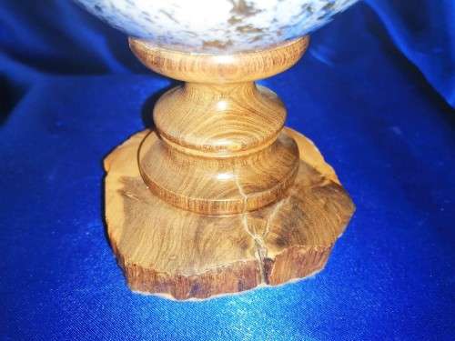 Stunning Big 5 decorated on a Ostrich egg on a wooden plinth
