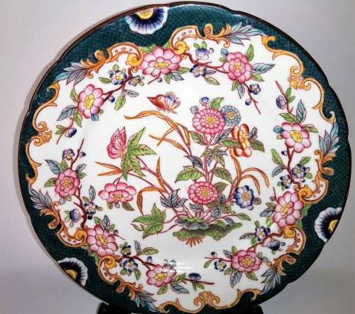 ANTIQUE French Porcelain Trio Sarreguemines, Large Porcelain Breakfast no.215