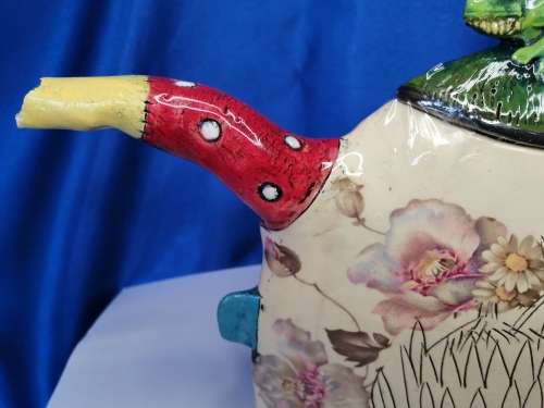 Rika Senekal Hand-Made Hand-Painted one of a kind Ceramic Tea Pot