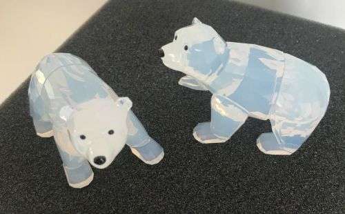 Swarovski Annual Edition 2011 Companion Polar Bear Cubs White Opal