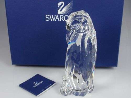 Swarovski Crystal Mother Large Penguin with Baby  #627067 #