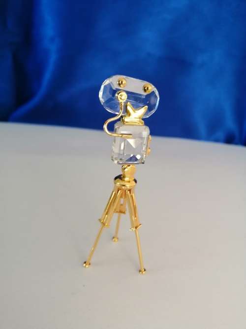 Swarovski Crystal Memories Gold Plated Film Movie Camera