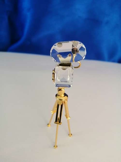 Swarovski Crystal Memories Gold Plated Film Movie Camera