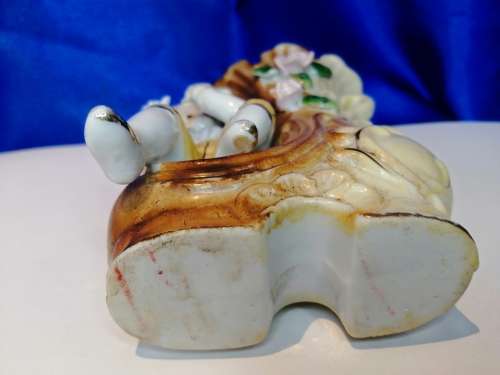 Vintage Porcelain Flower Vase Boy Playing Flute Decor Victorian