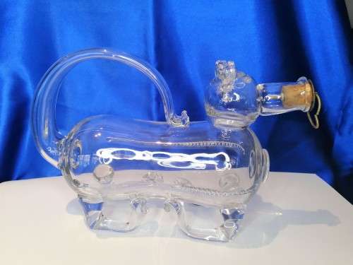 19th Century Glass `Gin Pig` c1890 #