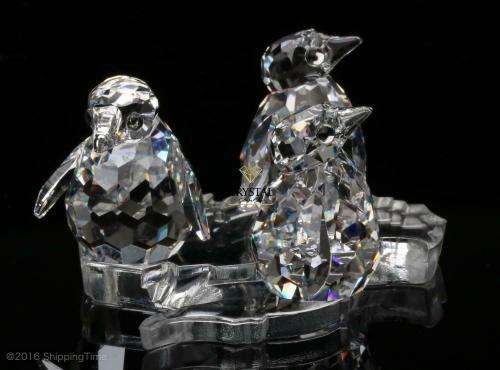 SWAROVSKI SILVER CRYSTAL `BABY PENGUINS SET 3` 209588  *